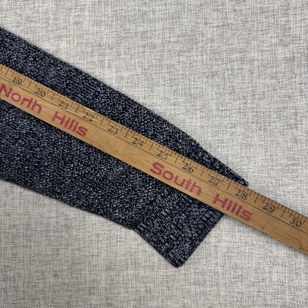 Kangol Mens XL Marled Knit Crewneck Sweater Gray Black Cotton Logo - Picture 7 of 9